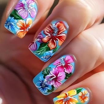Y2K Edgy Gothic Press-On Nails | Bold & Artistic Hand-Painted Design for Parties & Festivals